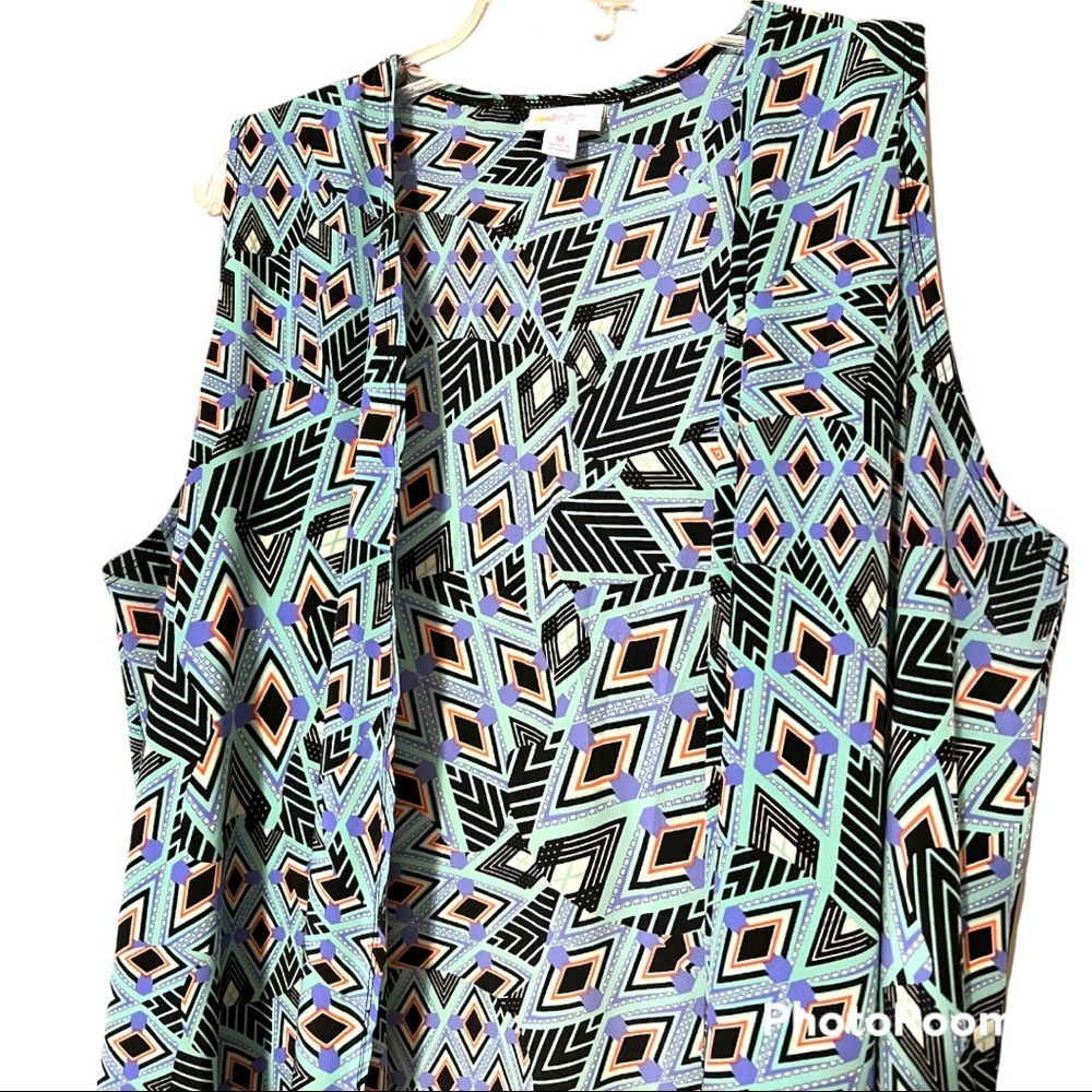 LuLaRoe Joy medium womens vest lightweight layer or coverup geometric print - Picture 3 of 12